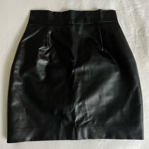 Expressions Black Leather Skirt